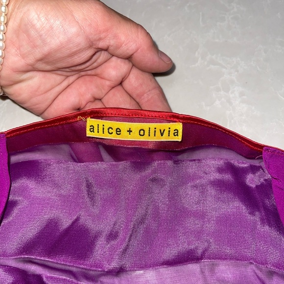 Alice + Olivia Purple and Red Silk Blend Dress EUC - Picture 3 of 5